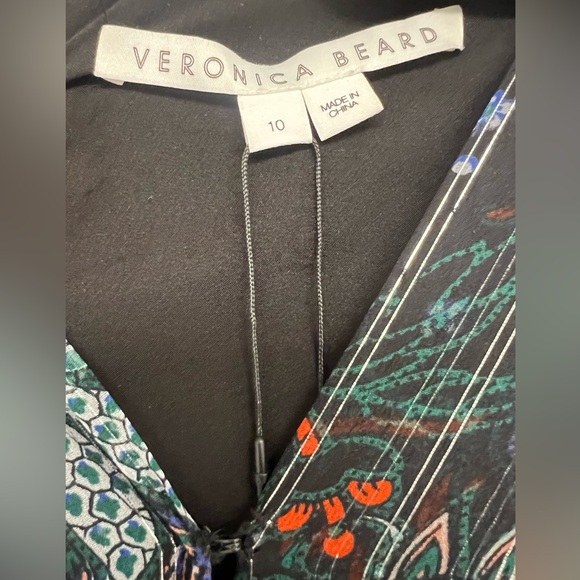 Veronica Beard Kaira metallic printed silk-blend chiffon maxi dress size 10 - Picture 12 of 16